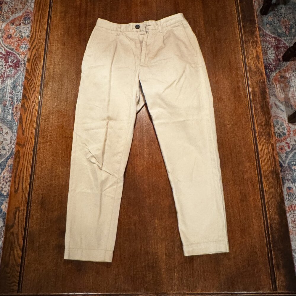 Covert Cropped Khaki Pants (Made in Italy)